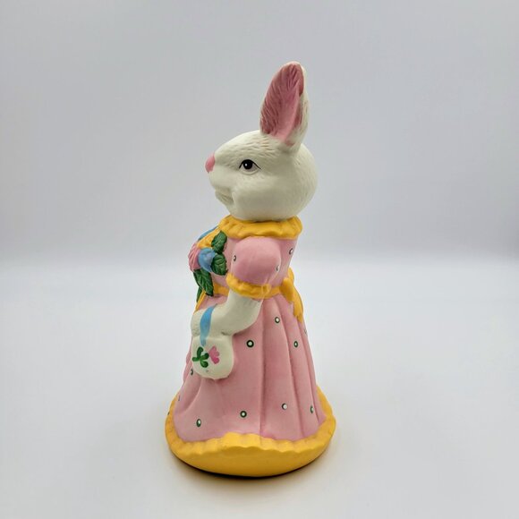 Easter Bunny Figurine Rabbit Girl Female Flowers Dress Read - Picture 3 of 10